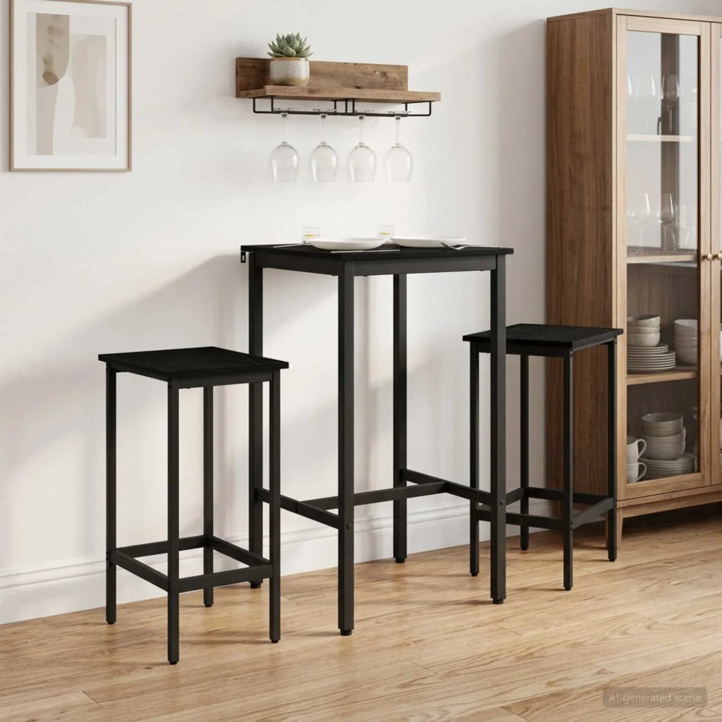 Sgabello da bar 2 pcs Rovere Nero 40 x 32 x 64 cm 8006128
