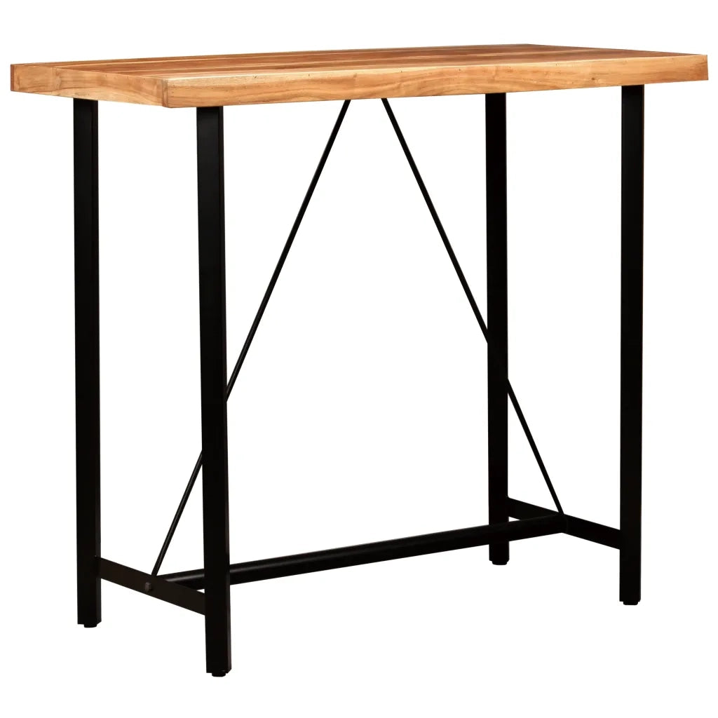 Set da Bar 5 pz in Legno Massello e Vera Pelle 278763