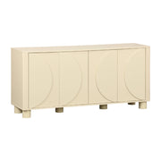 Credenza effetto legno di mango 4 ante, 155cm, beige
