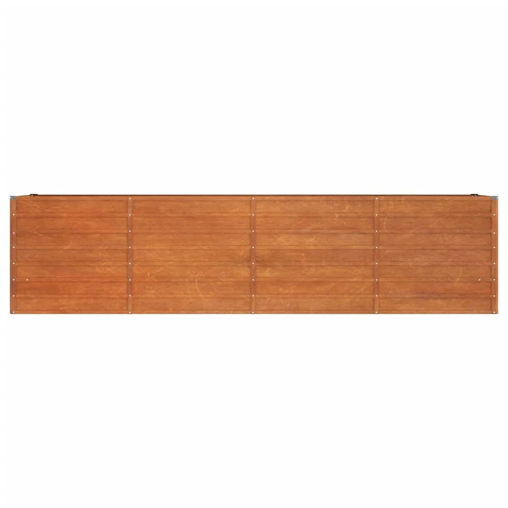 Fioriera rialzata per piante fiori terrazza giardino finitura ruggine 320 x 80 x 77 cm acciaio corten marrone 02_0039873