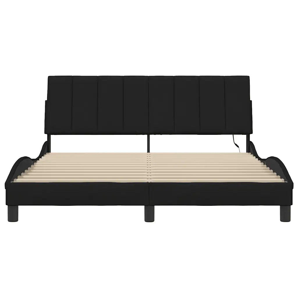 Giroletto senza Materasso Hanko Nero 160x200 cm in Tessuto 3310470