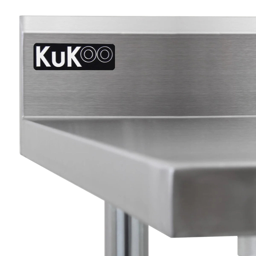 Tavolo in acciaio Inox da Cucina Commerciale Piano Cucina Ristorante - 210 cm