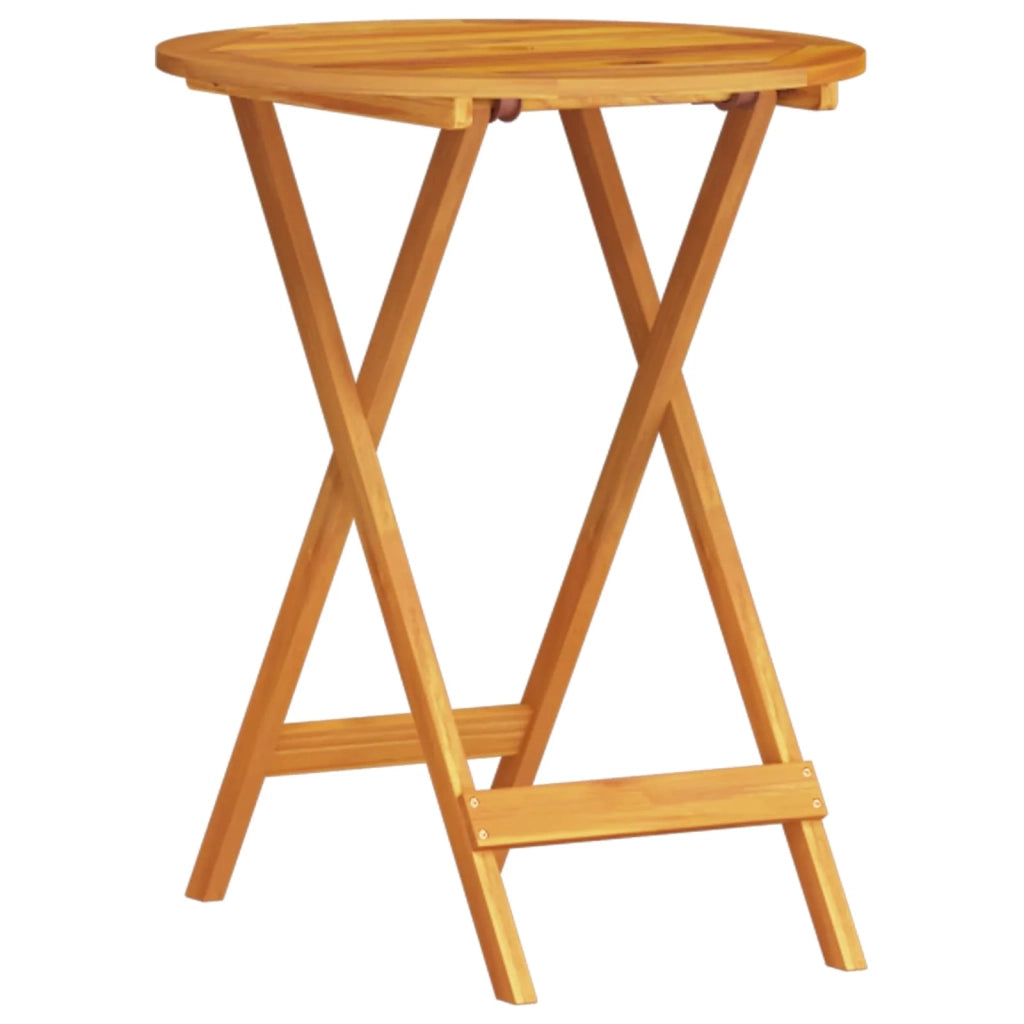 Set Bistro Pieghevole 3 pcs Marrone Legno di Acacia Massello
