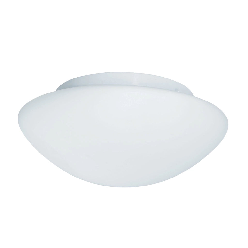 Plafoniera Contemporanea Tokio Acciaio Bianco Vetro 1 Luce E27