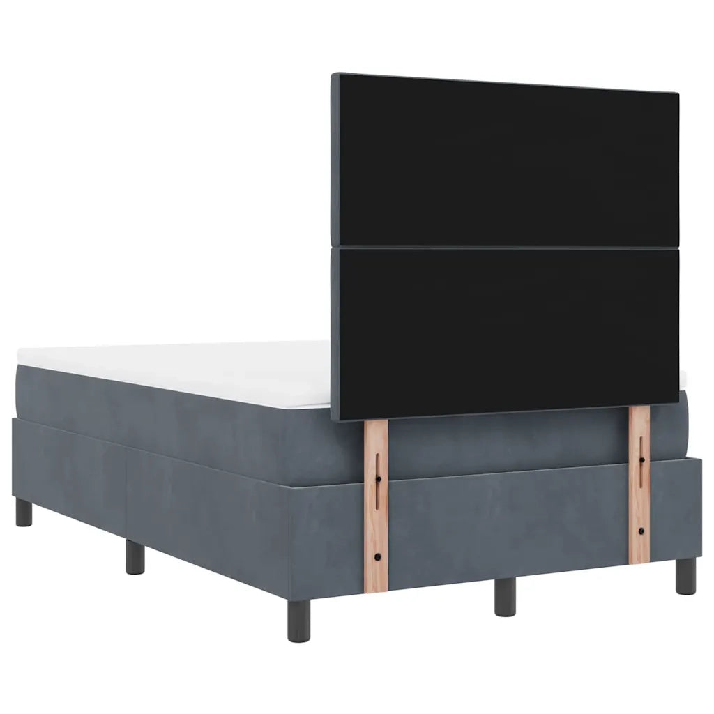 Letto a Sorgente LED Grigio scuro 120 x 190 cm Velluto 3343365