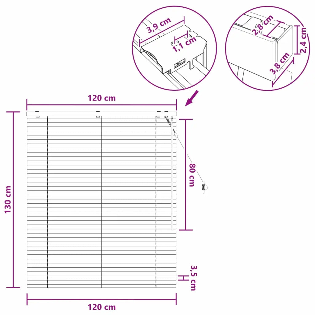Tenda Veneziana Nero 120 x 130 cm 35 mm 42015470