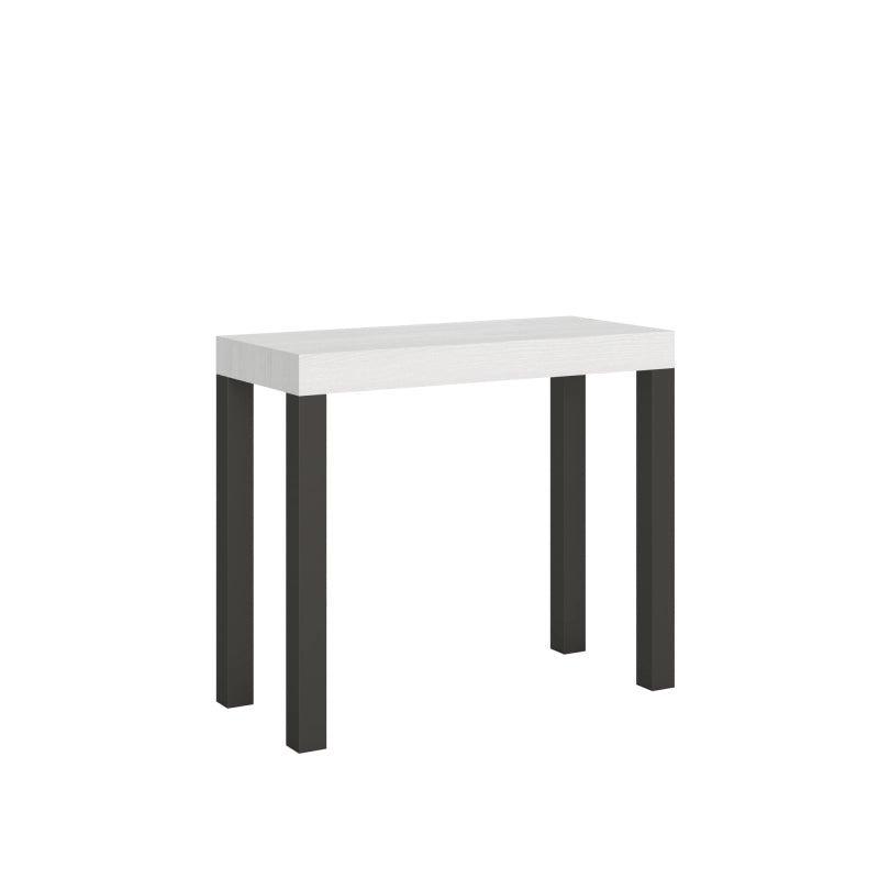 Consolle allungabile 90x40/300 cm Everyday telaio Antracite - Bianco Frassino