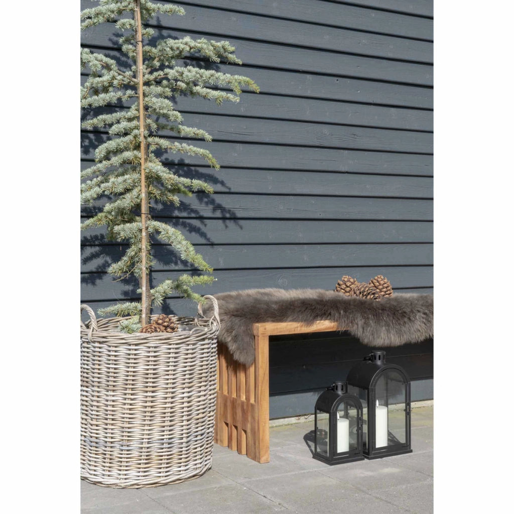 Set di 2 Cesti Portaoggetti Indo, Marrone, Rattan, 40x40x48 cm