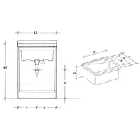 Mobile Lavatoio 63x60x87 cm 2 Ante Asse in Legno Montegrappa Acqua Edilla Bianco
