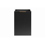 Mobile da bagno NOXERA – 40 cm – Cesto per la biancheria integrato – Nero opaco – Design scanalato