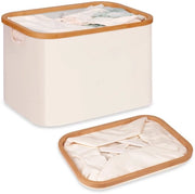 Cestello Opvouabile 50L, cestello opvouabile in bambù, cestello per bucato, contenitore per bucato per camera da letto e bagno (beige)