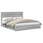 Letto matrimoniale | Letto per adulti | Letto con Contenitore con cassetto Grigio Sonoma 200 x 200 cm