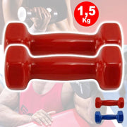Trade Shop - Coppia Di Manubri In Vinile Da 1,5kg Ognuno Manubri Pesi Palestra Fitness Sport -