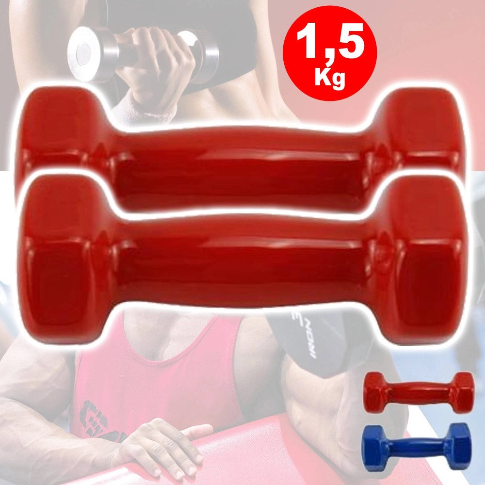 Trade Shop - Coppia Di Manubri In Vinile Da 1,5kg Ognuno Manubri Pesi Palestra Fitness Sport -
