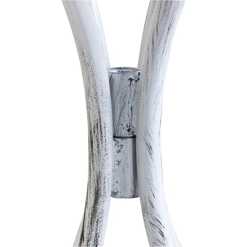 SET BISTROT ALISON STRUTTURA IN ACCIAIO IN COLORE BIANCO ANTICO E MARMO
