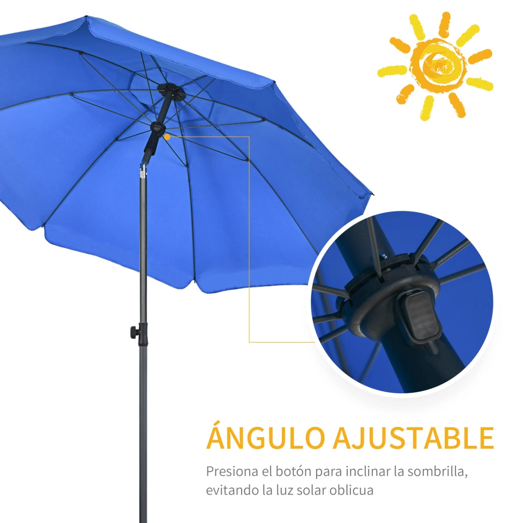 Ombrellone da Giardino ¨C zephmum ¨C Blu 180x209 cm