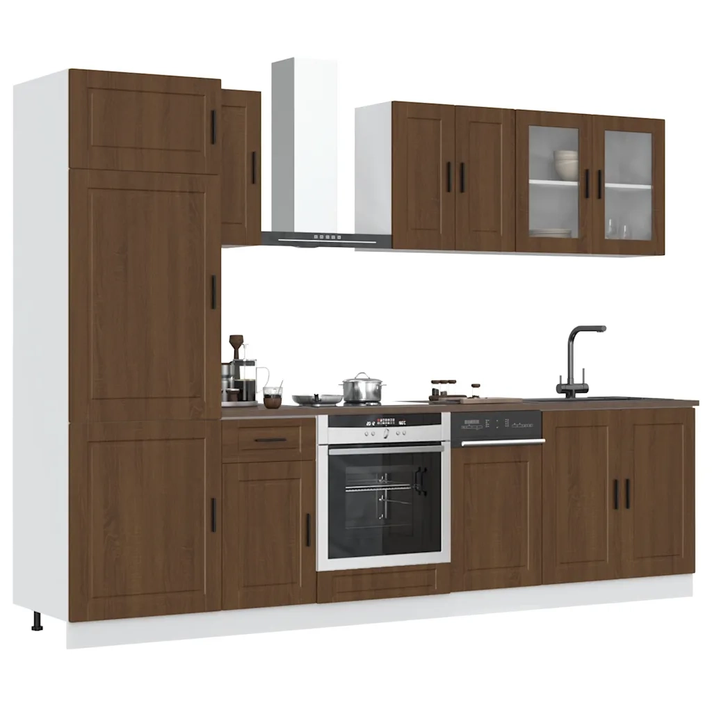 Set Mobili da Cucina 8 pz Kalmar Rovere Marrone in Truciolato 3314818