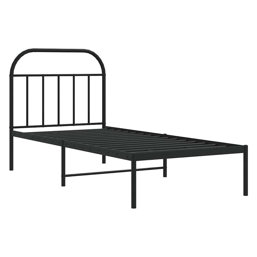 Giroletto con Testiera in Metallo Nero 90x200 cmcod mxl 79345