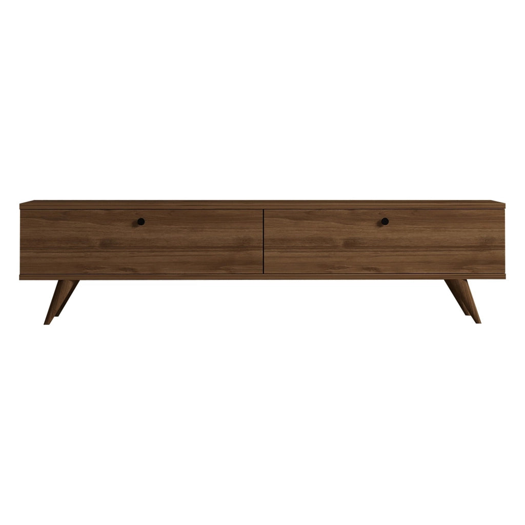Atestino, Mobile Porta tv 2 Vani, 160x25x40h cm Marrone Noce
