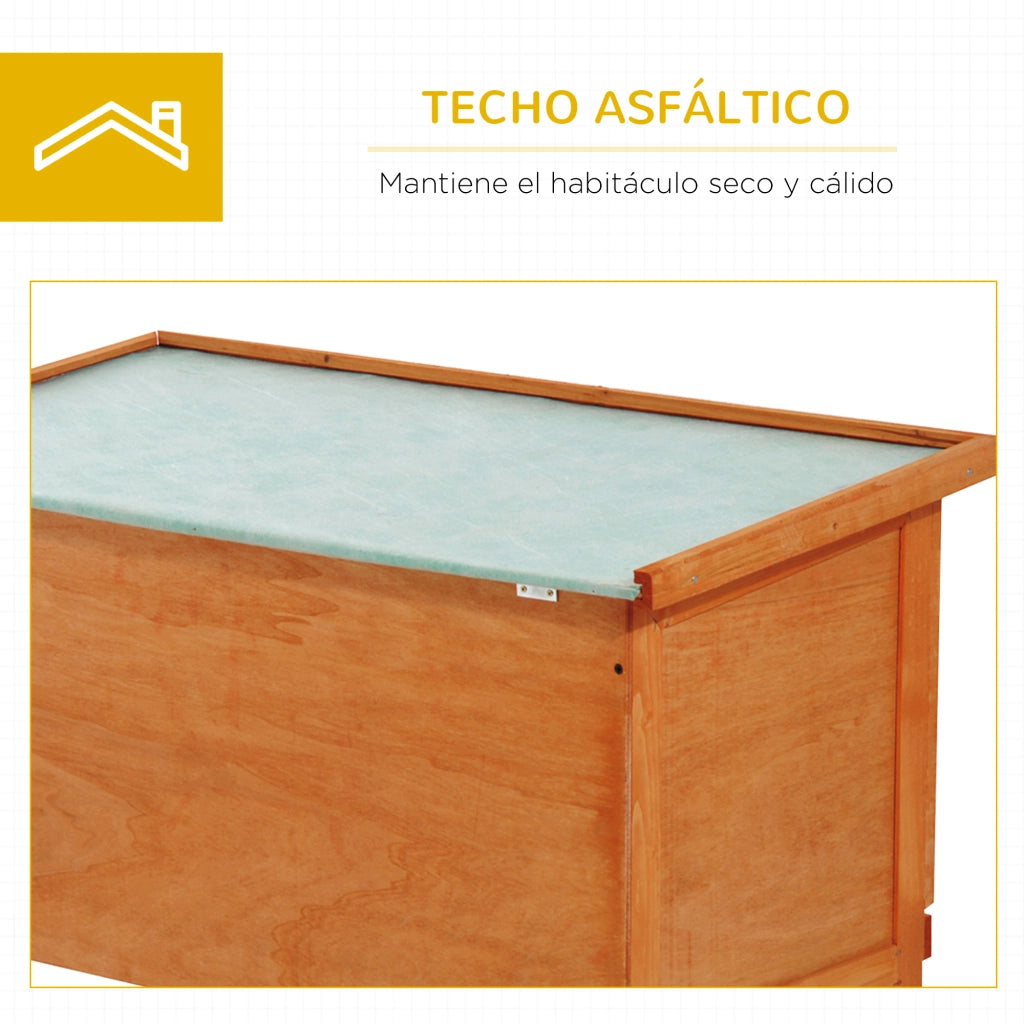 Casa per conigli esterno grande con vassoio estraibile ¨C zephmum ¨C legno 90x45x65cm
