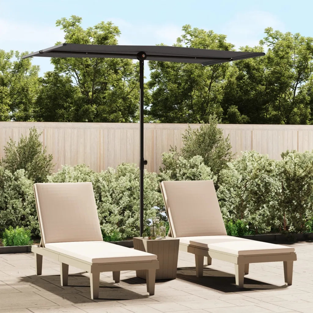 Ombrellone da Giardino Palo in Alluminio 180x110cm Antracite 47330