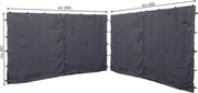 Pannelli laterali con chiusura a cerniera per tenda - Grigio antracite - 2 pezzi - 3x4m