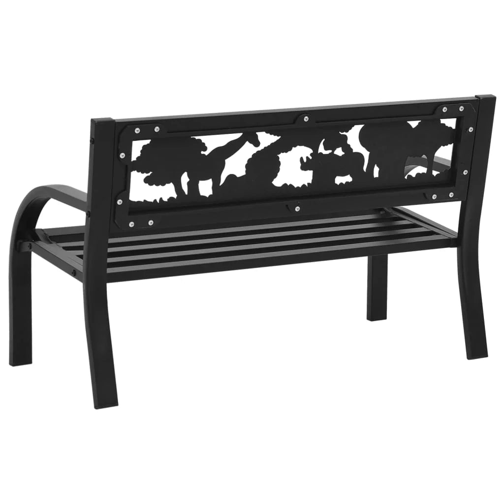 Panchina da giardino arredo esterno per patio terrazzo per bambini 86 cm acciaio 02_0011764
