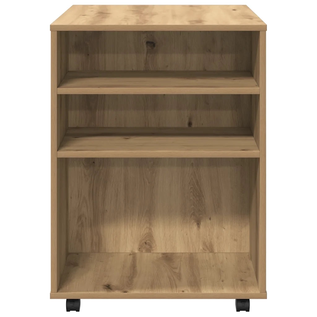 Armadietto con Ruote Rovere Artigianale 60x53x72 cm Truciolato