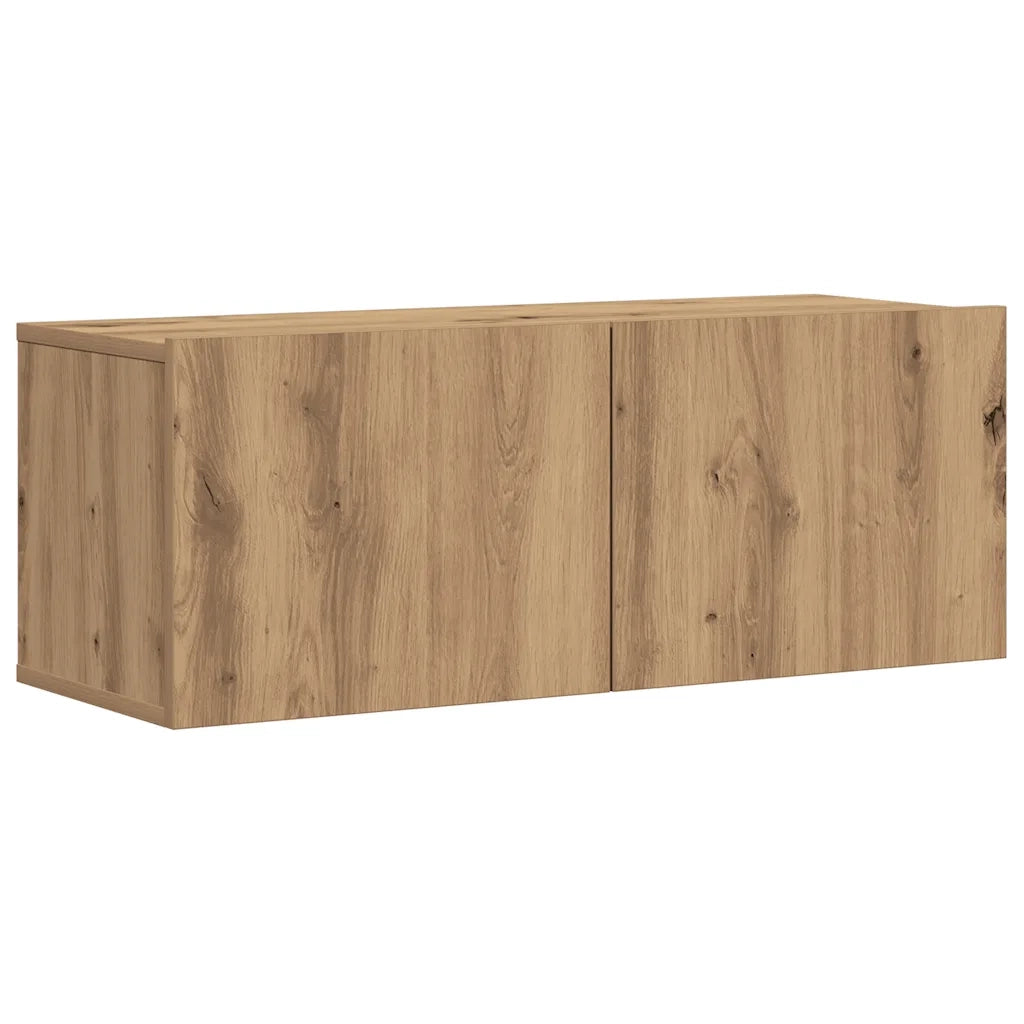 Set Mobile TV 7 pz Montato a Parete Rovere in Legno Multistrato 3329020