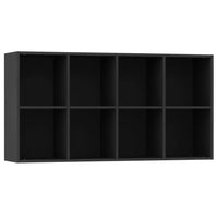 Libreria/Credenza Nera 66x30x130 cm in Legno Multistrato 800154