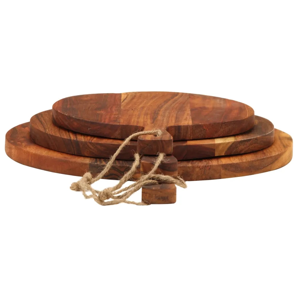 vidaXL Tagliere 3pz in Legno Massello di Acacia