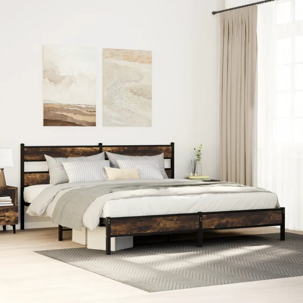 Giroletto senza Materaso in Metallo Rovere Fumo 183x213 cm