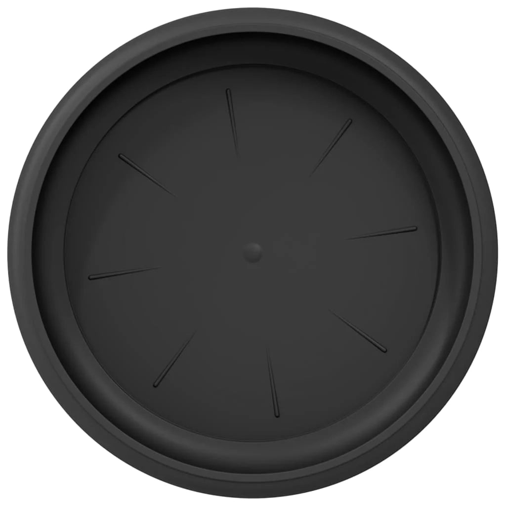 Set di 24 pratici vassoi rotondi per fiori 14 x 14 x 2 cm in plastica nera 02_0059353