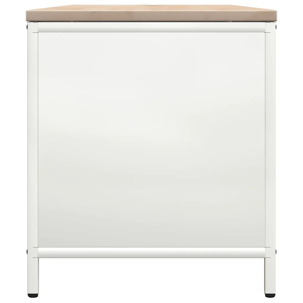 Rastrelliera per Legna da Ardere con Piano Bianca 100x40x60 cm 864256