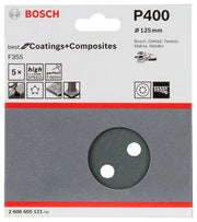 2608605121 - Foglio abrasivo F355, confezione da 5 pz. 125 mm, 400