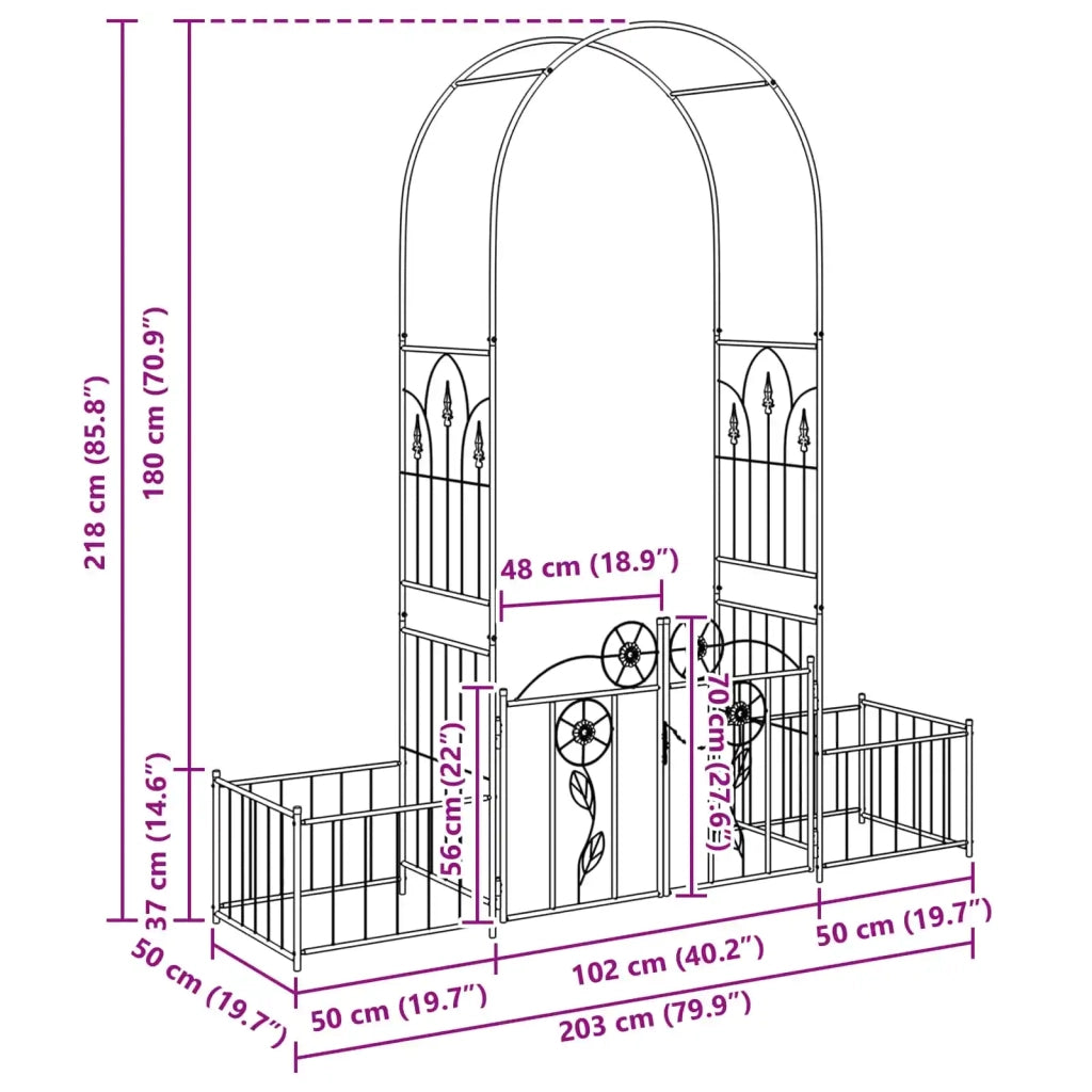 Arco da Giardino con blocco Verde 203 x 50 x 218 cm CFW2153493