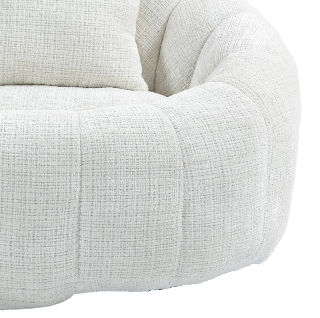 Divano sacco 150x95x63 cm con imbottitura in schiuma; chenille beige