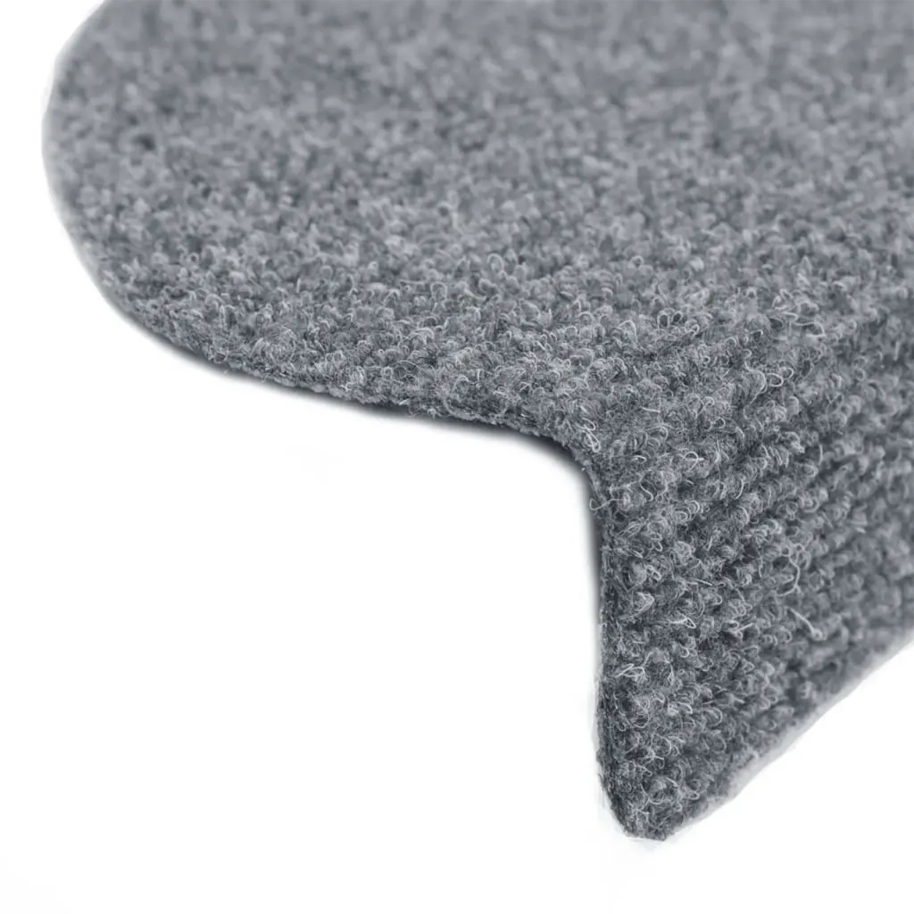 Tappetini per scale autoadesivi 15 pz 65x21x4 cm Grigio chiaro Semicircolari Grandi 132699