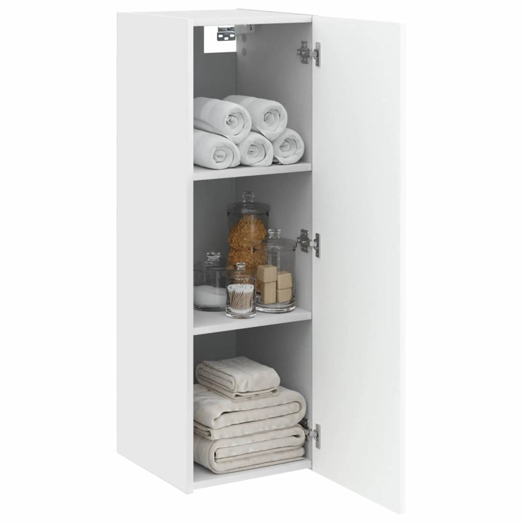 Mobiletto da Bagno a Muro Bianco Lucido 33 x 34,5 x 100 cm 890526
