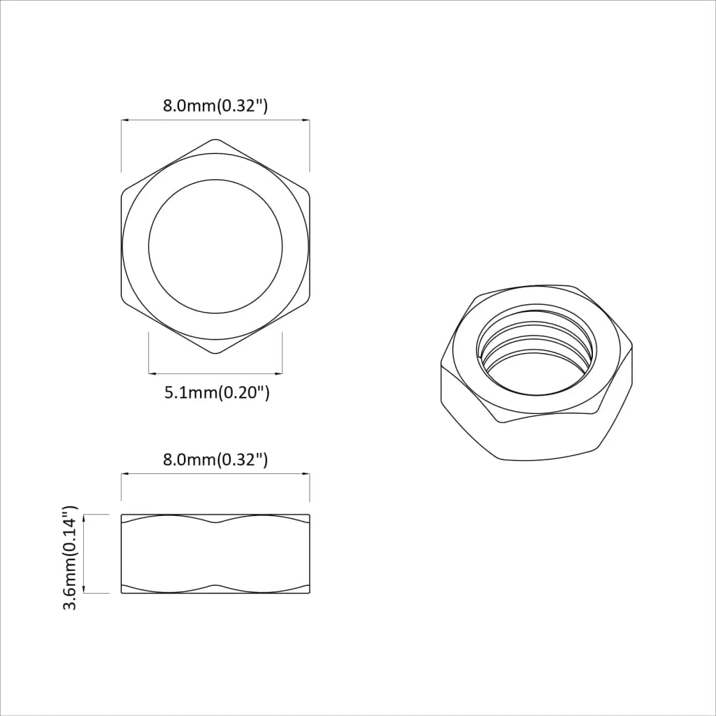 Dado esagonale 12 pz Argento M6 Metallo CFW6947621