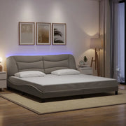 Giroletto con LED senza Materasso Hvar Tortora 200x200 cm in Tessuto