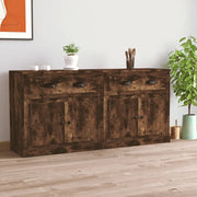 Credenze 2 pz Rovere Fumo in Legno Multistrato 3185268
