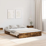 Struttura letto con contenitore Rovere fumé 140 x 200 cm 3335297