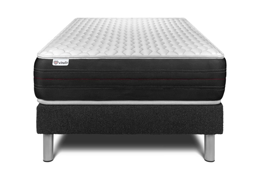 Letto con materasso VITAL SPRING 120 x 200 cm Rete Kit Nero