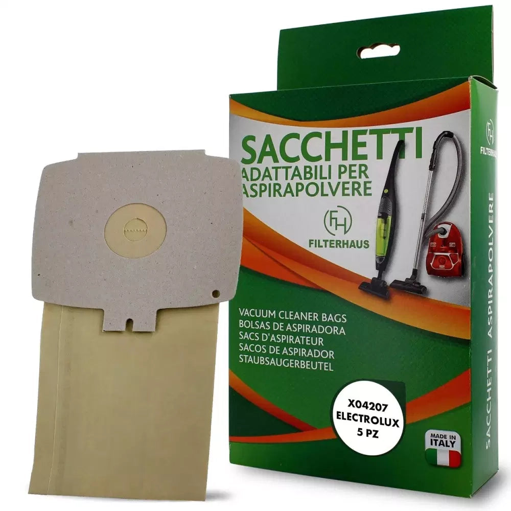5pz SACCHETTI IN CARTA ASPIRAPOLVERE ELECTROLUX D720 D728 D738 D739 D740 D742  - Electrolux Rex Aeg Zoppas
