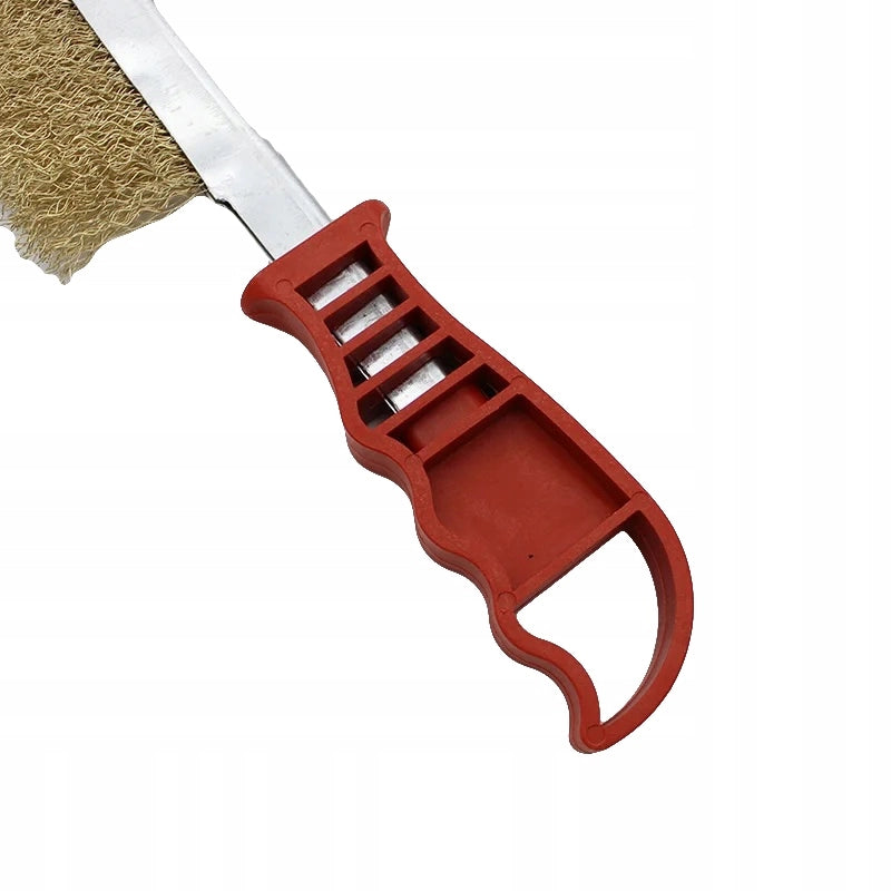 Spazzola Metallica in Ottone 250mm – Manico Ergonomico | Filo di Ottone, Peso 130g | Pulizia Metalli e Superfici
