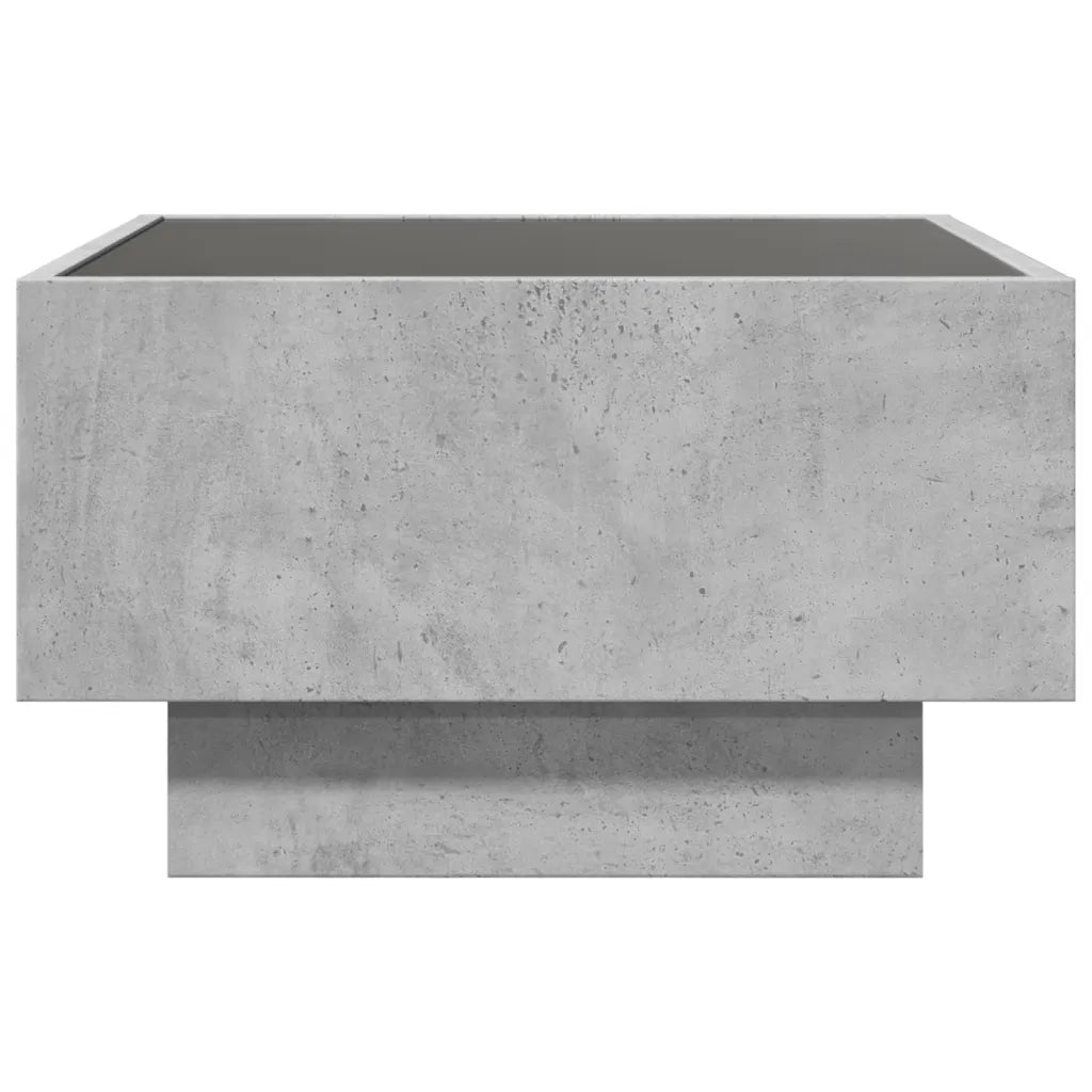 Tavolino Salotto con LED Grigio Cemento 50x50x30 cm Multistrato