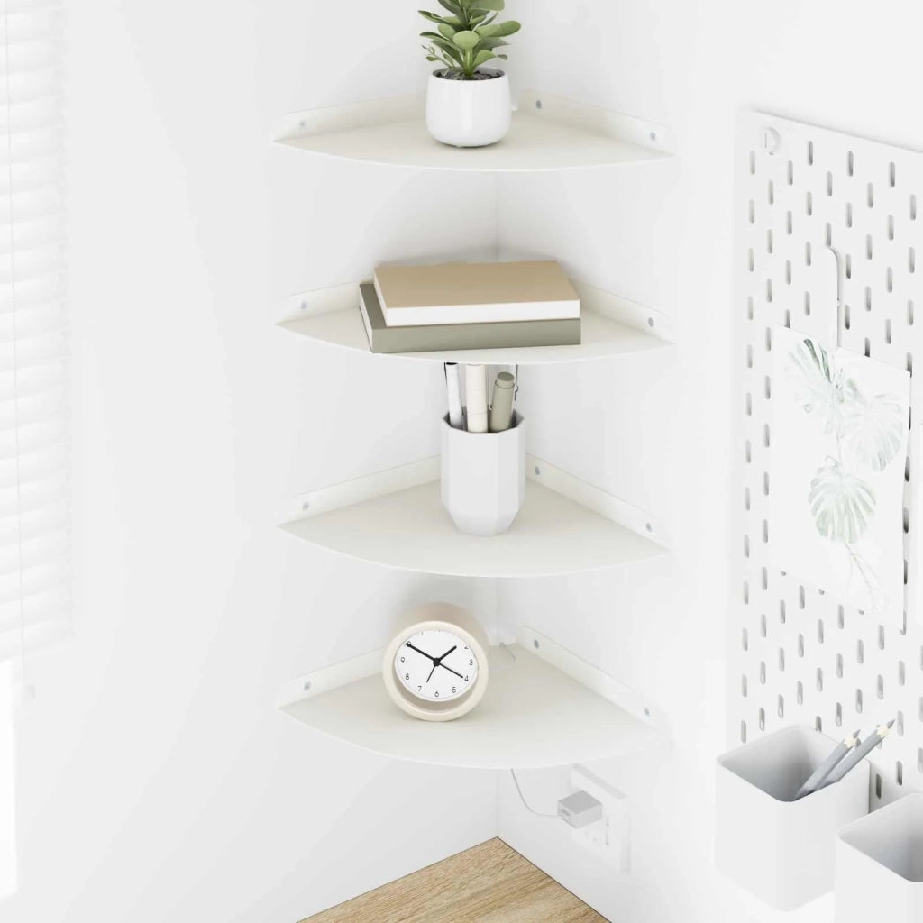 Mensola sospesa con lo scaffale 4 pcs Bianco 24 x 24 x 2 cm