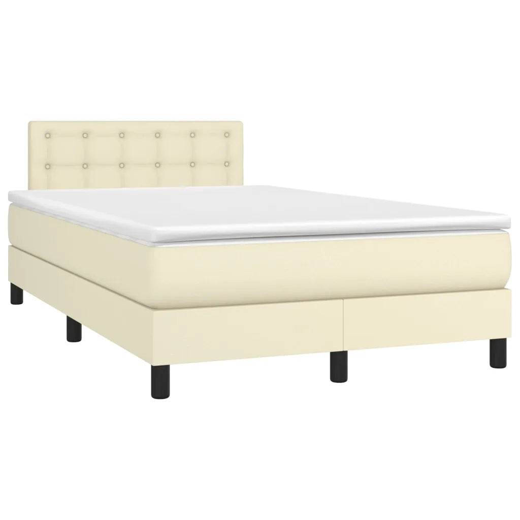 Giroletto a Molle con Materasso Crema 120x200 cm in Similpelle cod mxl 63664