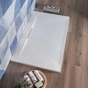 Piatto Doccia Bianco 80x120 Cm Resina Tagliabile Effetto Pietra